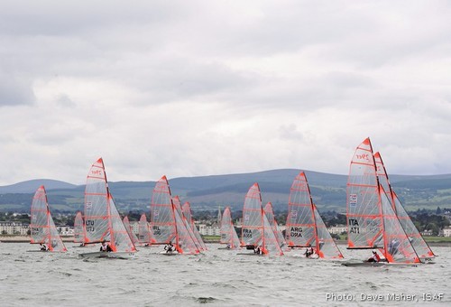 14 July 2012; A general view of the start of the Open Skiff - 29er Class at the Four Star Pizza ISAF Youth Sailing World Championship. Dun Laoghaire, Dublin. Picture credit: David Maher / SPORTSFILE © David Maher/ISAF